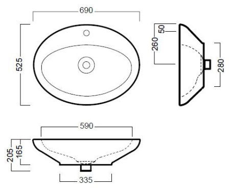 Раковина Hatria Sculture 70 см 