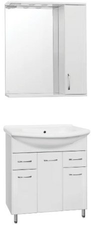 Тумба под раковину Style Line Эко Стандарт 26 Байкал 75 ЛС-00002286 Белый глянец 