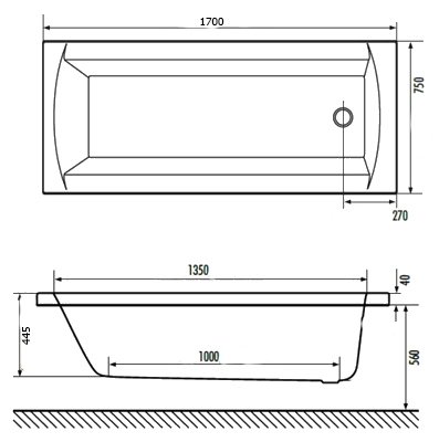 Акриловая ванна Excellent Aquaria 170x75 