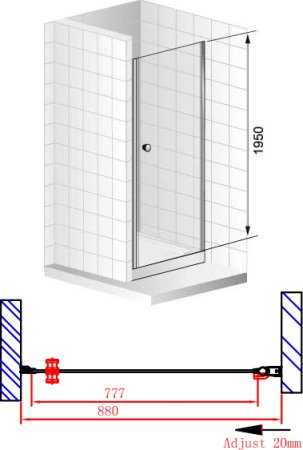 Душевая дверь в нишу Cezares Elena B1 90 P Cr R 