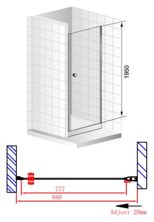 Душевая дверь в нишу Cezares Elena B1 90 P Cr R 