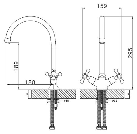 Смеситель Rossinka G02-72 Хром 