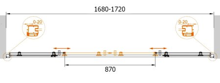 Душевая дверь в нишу Cezares Anima BF2 170 C Cr 