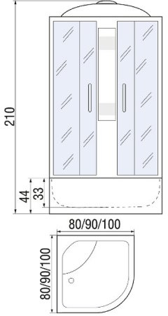 Душевая кабина River Nara 90x90 МТ 10000001146 с поддоном 