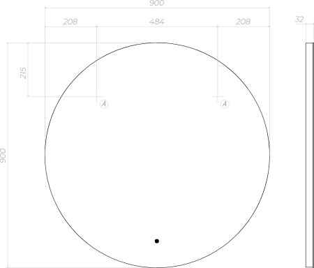 Зеркало VIGO Otti z.OTT.90.Classic, 90 см 