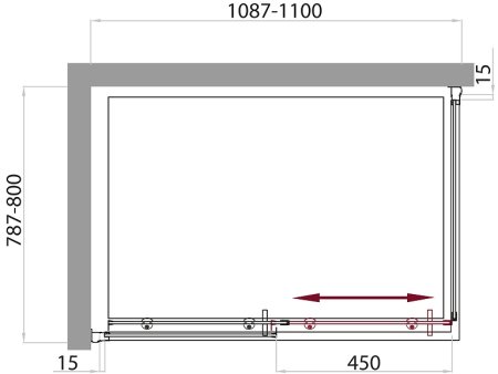 Душевой уголок BelBagno Uno 110х80 UNO-AH-1-110/80-M-Cr профиль Хром стекло матовое 