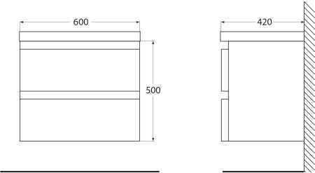 Тумба с раковиной BelBagno ENERGIA-N-600-2C-SO-BL Bianco Lucido 