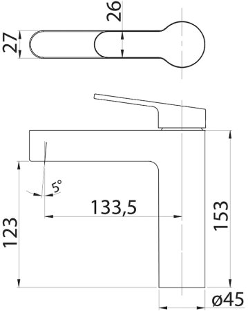 Смеситель для раковины BelBagno Delta DEL-LVM-BORO Золото брашированное 
