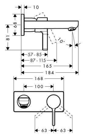 Смеситель Hansgrohe Metris S 31162000 для раковины 