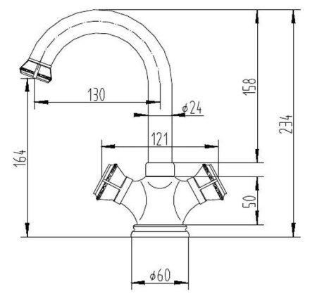 Смеситель Zorg Antic A 4004U-SL для раковины 