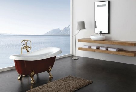 Акриловая ванна BelBagno 170x80 BB04-ROS Белая с красным 