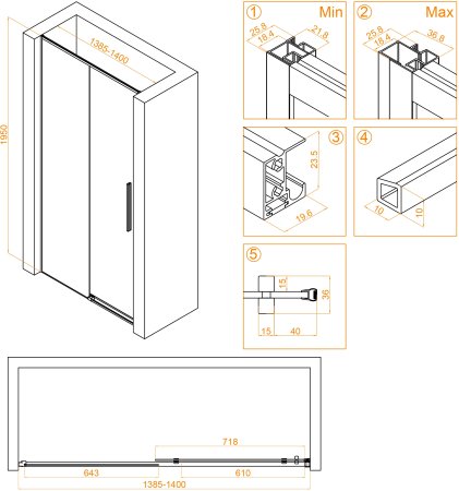 Душевая дверь RGW SV-12G 1400 