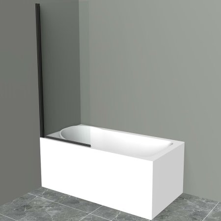 Шторка на ванну BelBagno Uno 90 UNO-V-1-90/150-C-NERO профиль Черный матовый стекло прозрачное 