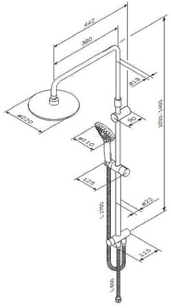 Душевая система AM.PM Gem F0790000 Хром 