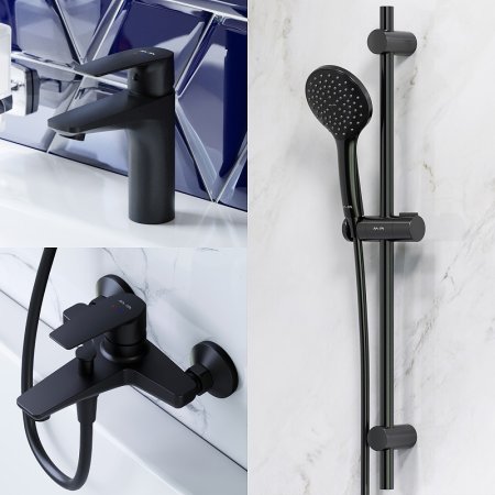 Комплект смесителей AM.PM Gem F42990A00 Черный матовый 
