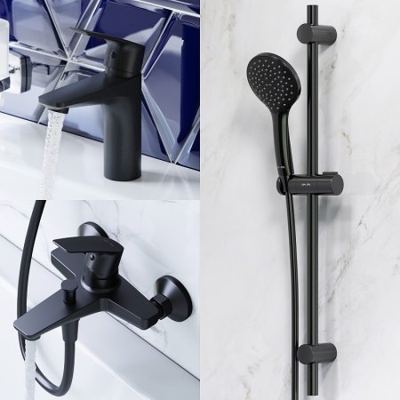 Комплект смесителей AM.PM Gem F42990A00 Черный матовый 