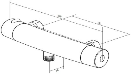 Смеситель для душа AM.PM Sense F7540000 с термостатом Хром 