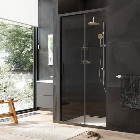 Душевая дверь AM.PM Gem Solo 100 W90G-100-1-195BT профиль Черный матовый стекло прозрачное 