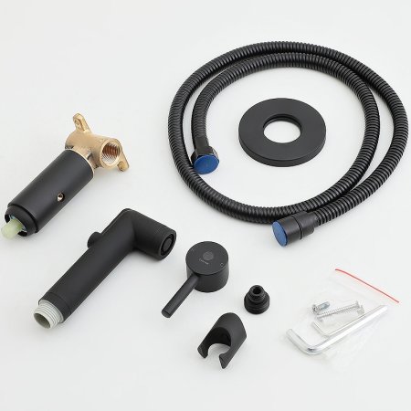 Гигиенический душ со смесителем Orange Karl M05-888b Черный матовый 