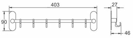 Вешалка для полотенец Frap F38 F3816-6 Хром 