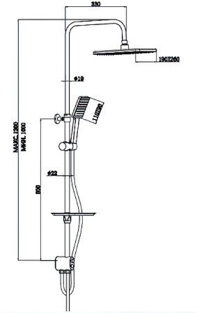 Душевая система ESKO ST1450 Хром 