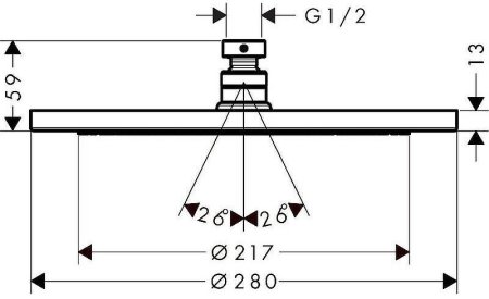 Верхний душ Hansgrohe Croma 280 26220670 Черный матовый 