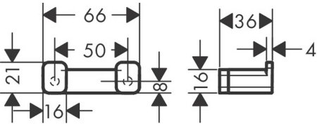 Двойной крючок Hansgrohe AddStoris 41755700 Белый матовый 