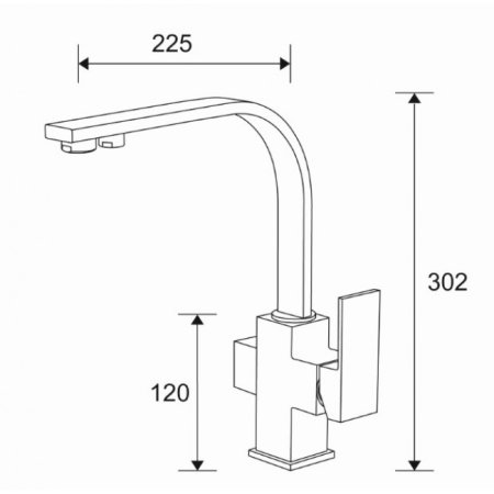 Смеситель для кухни Landberg LB-1531 Чёрный металик 