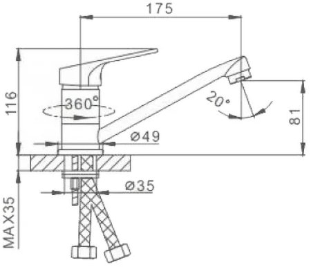 Смеситель для кухни Frap H13 F4513 Хром 