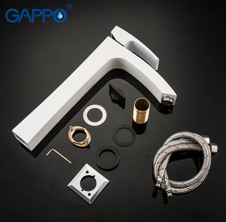 Смеситель для раковины Gappo G07 G1007-18 Белый Хром 