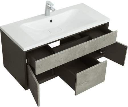 Тумба под раковину Aquaton Уэльс 100 1A267601WA6A0 подвесная Авеллино грей Антрацит 
