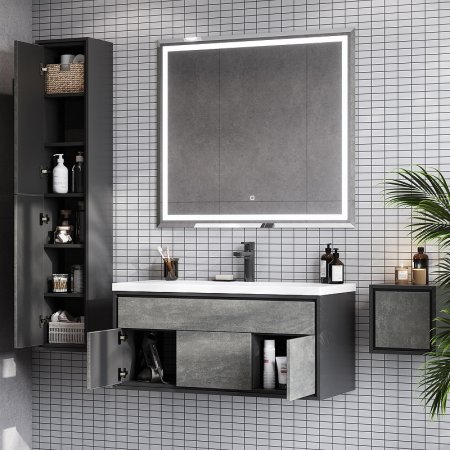 Тумба под раковину Aquaton Уэльс 100 1A267601WA6A0 подвесная Авеллино грей Антрацит 