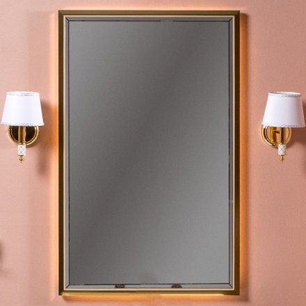Зеркало Armadi Art Monaco с подсветкой 70*110 см глянец капучино + золото 566-CPG 