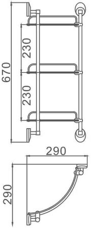 Стеклянная полка Frap F16 F1607-3 угловая Хром 