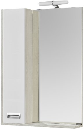Зеркало со шкафом Aquaton Бекка PRO 60 1A214602BAC20 с подсветкой Белый Дуб сомерсет 