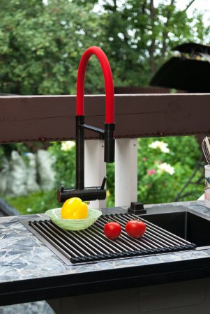 Смеситель для кухонной мойки Omoikiri Kanto PVD-GM вороненая сталь 