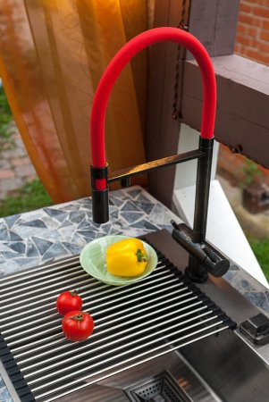 Смеситель для кухонной мойки Omoikiri Kanto PVD-GM вороненая сталь 