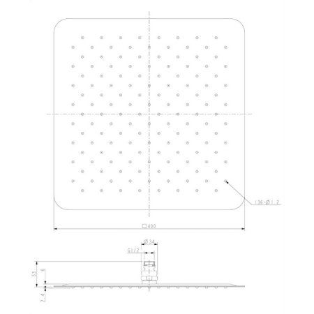 Верхний душ Omnires Ultra Slimline WGU240CR 