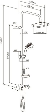 Душевая система STWORKI by Damixa Дублин HFDB97000 Хром 