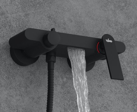 Смеситель Timo Anni 2714/03Y для ванны с душем, черный 