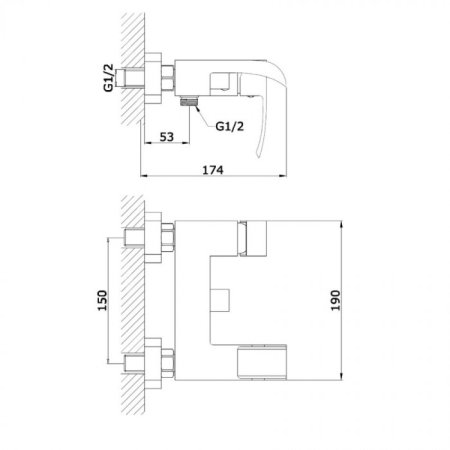 Cмеситель для ванны GANZER GZ44033F WHITE 