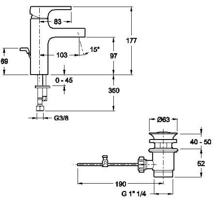 Смеситель для раковины Jacob Delafon Strayt E37327-CP 
