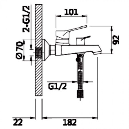 Cмеситель для ванны ViEiR V023531 Хром 