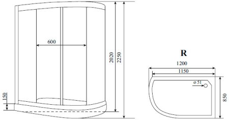 Душевая кабина Timo Comfort T-8802 P R C 