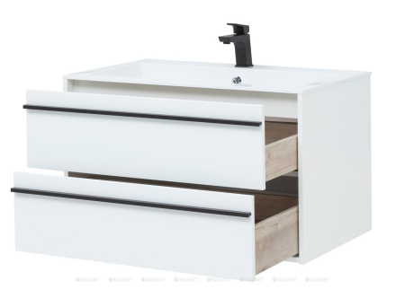 Тумба c раковиной Aquanet Lino 90 белый матовый 