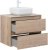 Тумба с раковиной Aquanet Nova Lite 75 дуб крафт (2 ящика) 