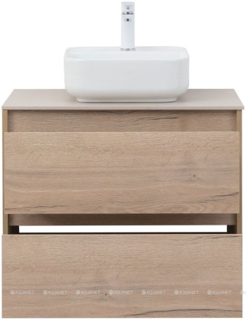 Тумба с раковиной Aquanet Nova Lite 75 дуб крафт (2 ящика) 