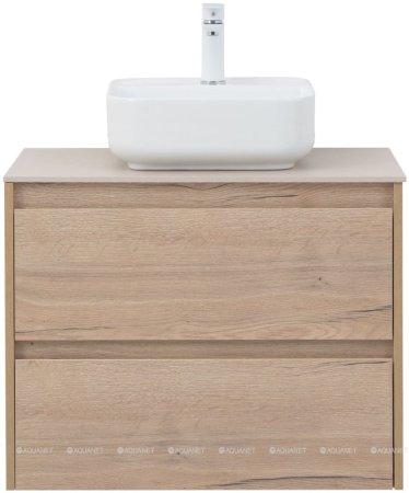 Тумба с раковиной Aquanet Nova Lite 75 дуб крафт (2 ящика) 