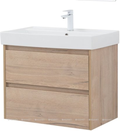 Тумба с раковиной Aquanet Nova Lite 75 дуб крафт (2 ящика) 