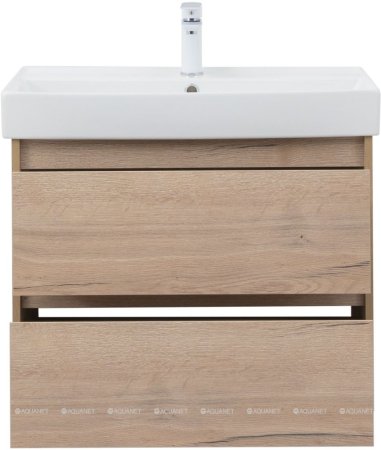 Тумба с раковиной Aquanet Nova Lite 75 дуб крафт (2 ящика) 